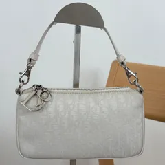 【極美品】クリスチャンディオール Christian Dior ミニハンドバッグ アクセサリーポーチ トロッター アイボリー ナイロンxレザー レディース Handbag Pouch Bag Vintage White 22130