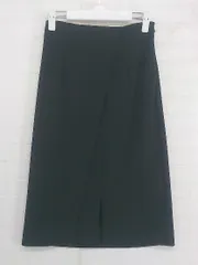 ◇ 12Twelve Agenda トゥエルブアジェンダ ラップ巻き風 膝下丈 台形 スカート サイズ61-89 ブラック レディース P  【中古】 【1208310002755】