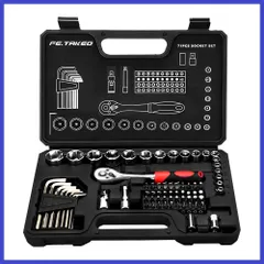 差込角 6.35mm 工具セット DIY 1/4インチ 精密工具セット ラチェットレンチ ソケットレンチセット 72点組 車メンテナンス ホームツールセット