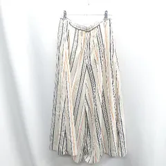 ◇ Θ Φ GLOBAL WORK グローバルワーク ストライプ イージーパンツ サイズF ベージュ系 レディース E  【1410100034109】