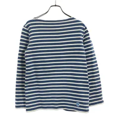 オーシバル フランス製 ボーダー 長袖 ボートネック バスクシャツ 1 ホワイト×ブルー ORCIVAL ロンT レディース 古着 【240309】