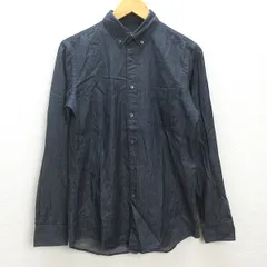 G■ユニクロ/UNIQLO ＋J スリムフィットデニムシャツ/331-158391【M】黒紺系/men's/144【中古】■