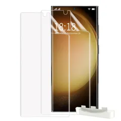 【新着商品】S23 Ultra / Galaxy S22 Ultra 専用 フィルム 2枚 ャラクシーS23ウルトラ 保護フィルム ケースに干渉しない 全面 保護 シート TPUフィルム [ガイド枠付き]Samsung 自動修復 指紋認証対応 貼り付け簡単 指