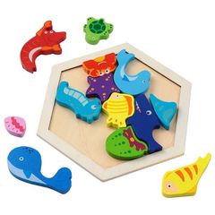 アーテック 木製六角パズル 海の生き物 No.21763