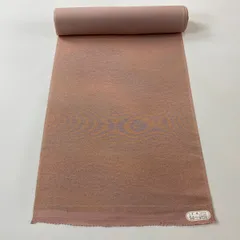 反物 秀品 小紋 芝 幾何学 ぼかし ピンクベージュ 正絹 【中古】