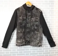 M1-01517 【Mens】CLOCK HOUSE (クロックハウス) デニムジャケット (L) / 黒 表、右側、フードに汚れ有 裏、右袖に汚れ有 H