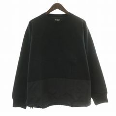 インヘリット INHERIT 24SS NY WASHER DRAWCORD ドローコードワッシャープルオーバー スウェット トレーナー 長袖 クルーネック 切替 L 黒 ブラック タグ付き 24070720104010 /BB