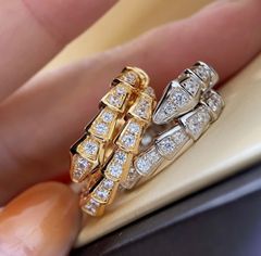 最高品質　SONAダイヤ　スネーク ゴールド　シルバー　リング　指輪