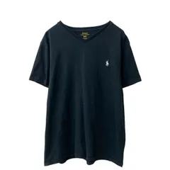 POLO RALPH LAUREN 半袖 Vネック ロゴTシャツ M ブラック ポロラルフローレン 古着卸 アメリカ仕入 a708-5444