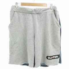 ザダファーオブセントジョージ THE DUFFER OF ST. GEORGE スウェットハーフパンツ イージー 切替 ロゴ L グレー 紺 ネイビー  /AEのサムネイル