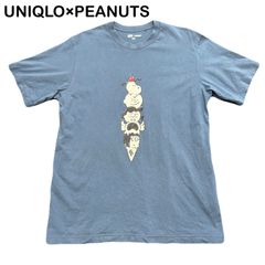 UNIQLO UT PEANUTS スヌーピー チャーリーブラウン アイスクリーム メンズ レディース 紺 綿100% Tシャツ XLサイズ