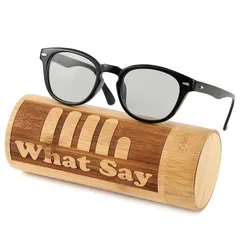 [What Say] FASHION OUTDOOR ウェリントン カラーレンズ サングラス クリアレンズ 伊達メガネ 偏光レンズ UV400 メンズ レディース (ライトグレー/ブラック) 0