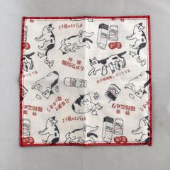 猫印ミルク 蚊帳織ふっくらハンカチ【友禅染】