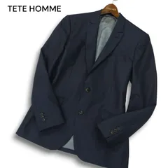 gem TETE HOMME テットオム 通年 総裏 ストライプ★ 2B テーラード ジャケット Sz.7 メンズ 紺 ネイビーのサムネイル
