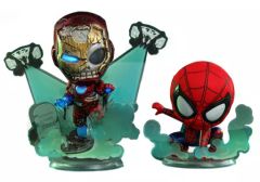【中古】フィギュア アイアンマン(ゾンビ版)＆スパイダーマン(決めポーズ版) 「スパイダーマン：ファー・フロム・ホーム」 コスベイビー サイズS マーベル・オールスターズ限定
