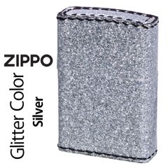 zippo(ジッポーライター)グリッター カラー Glitter color シルバー ZSGL-SV 銀色 美しい 煌びやか かっこいい 特別 華やか 豪華　オシャレ メンズ レディース ギフト プレゼント