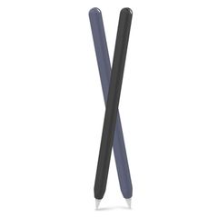 AhaStyle 超薄型 Apple Pencil シリコン保護ケース Apple Pencil 第二世代のみ（ Apple iPad Pro 11 と12.9インチ）に適用 単色2本 黒，ネイビー