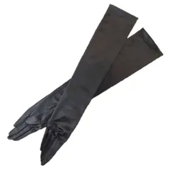 ウエディング グローブ ロング ブラック 黒 ロンググローブ ブライダル ウエディンググローブ サテン 50cm カラーグローブ サテングローブ [G91]