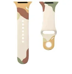 Apple Watchバンド シリコン迷彩 ホワイトブラウン 42mm/44mm/45mm/49mm アップルウォッチ ケース用 バンド