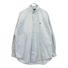 90年代 Polo by Ralph Lauren ポロ ラルフローレン BLAKE ボタンダウン 長袖シャツ ホワイト(メンズ L)中古 古着 U5038