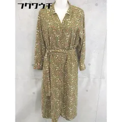 ◇ ◎ chocol raffine robe ウエストベルト付き 花柄 長袖 ロング ワンピース サイズF ブラウン系 レディース 【中古】 【1103110011726】