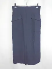 ◇ Θ NATURAL BEAUTY BASIC ポケット付き ロング丈 タイト スカート サイズM ネイビー レディース E  【1408220061730】