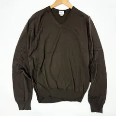 アルマーニ コレツィオーニ ARMANI COLLEZIONI ニット セーター ウール 胸ロゴ Vネック ブラウン 国内正規品のサムネイル