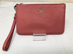 ◆COACH コーチ コーナー ジップ リストレット CV395 ポーチ ピンク 中古◆17804★