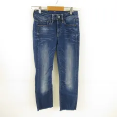 ジースターロウ G-Star RAW デニムパンツ ジーンズ スキニー クロップド ストレッチ 紺 24 *T28