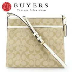 【中古】 コーチ ショルダーバッグ F29210 シグネチャー PVC レザー ベージュ ホワイト ゴールド金具 斜め掛け カジュアル レディース 女性 COACH