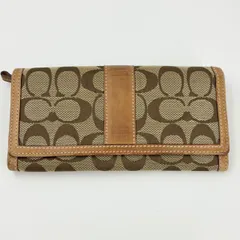 COACH コーチ シグネチャー 長財布 ブラウン レザー×キャンバス　1253