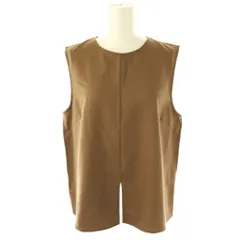 コンテ conte 25SS フロントスリットノースリーブブラウス ブラウンカーキ /DO ■OS ■SH