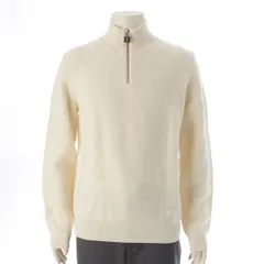 ジェイダブリューアンダーソン 23-24AW ウール ハーフジップアップ ケーブル リブニット セーター 長袖 トップス YN0008002 ホワイト M【中古】