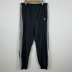 90s old adidas アディダス ナイロンパンツ スリーストライプス パフォーマンスロゴ ブラック Lサイズ メンズ 古着 ストリート スポーツMIX