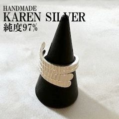 新着 シルバーリング カレンシルバー ハンドメイド エスニック 純銀 #154