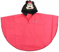 【中古】衣類 ミニー・マウス(キッズ) キャラクター耳付きレインポンチョ レッド キッズフリーサイズ 「ディズニーキャラクターズ」