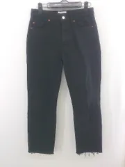 ◇ ZARA Authentic denim by TRF カットオフ ボタンフライ パンツ ブラック レディース E  【1303240025116】