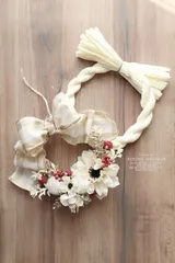 2way * アネモネのウィンターリース -Holiday & New Year【ワンタッチしめ縄リース】