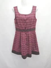 ◇ ⊇ LODISPOTTO ロディスポット レース ノースリーブ ミニ丈 ワンピース サイズＭ ボルドー系 レディース E  【1505290033190】