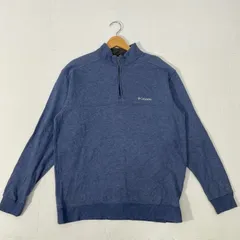 Columbia/コロンビア ハーフジップ スウェット トレーナー ロンT ワンポイント刺繡 オーバーサイズ ビックシルエット スリランカ製 メンズ L ブルー