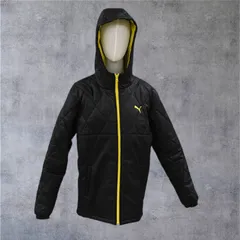 PUMA　プーマ　中綿ダウンジャケット　フード付き　黒　メンズ　ブラック　L