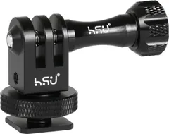 HSU アルミ ホットシューマウントアダプター 1/4穴付き 三脚マウント GoPro Hero12/11/10/9/8/7/6/5、DJI Osmo Action、AKASO/ビデオカメラ/一眼レフ/DSLR対応