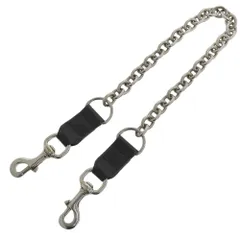 超美品 グッチ シグネチャーロゴ シルバーメタル リンク レザー ウォレット チェーン 黒 回転式フック メンズ レディース