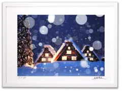 アートフォト 絵画 壁掛け 世界遺産白川郷・雪降り1/岐阜県白川郷/インテリア 壁掛け 額入り 額装込 風景画 油絵 ポスター アート アートパネル リビング 玄関 プレゼント モダン アートフレーム おしゃれ 飾る Mサイズ