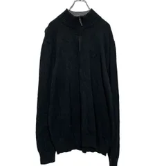 NAUTICA ハーフジップ ニット セーター M ブラック ノーティカ ワンポイントロゴ ハイネック 古着卸 アメリカ仕入 a608-6368