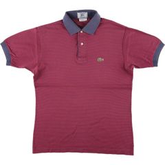 古着 70~80年代 ラコステ LACOSTE IZOD 半袖 ボーダー ポロシャツ メンズS相当 ヴィンテージ/eaa566018