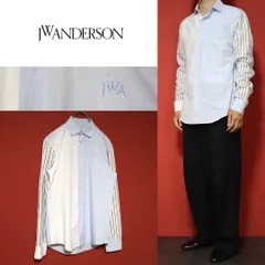 【美品】J.W.ANDERSON ロゴ刺繍 ストライプ切替 デザイン シャツのサムネイル