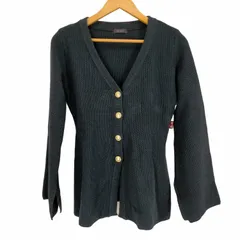美品♡anuans ペプラムバイカラーカーディガン ペプラムニットカーディガン（カーディガン/ボレロ）｜anuans