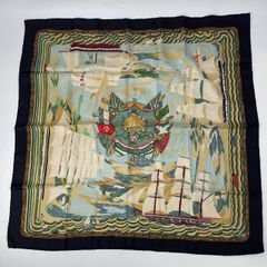 極美品 HERMES エルメス スカーフ カレ90 シルク HENRY F SMITH SAILOR ヘンリー 帆船 航海 マルチカラー