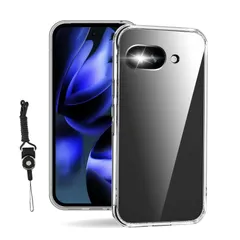 【人気商品】Google Pixel 9a For ケース クリア 保護ケース カバー ピクセル9a スマホケース透明 TPU ソフト 薄型 軽量 耐衝撃 全面保護 柔らかい すり傷防 耐水 ストラップホール付属 ネックストラップ付 携帯カバー googleピ
